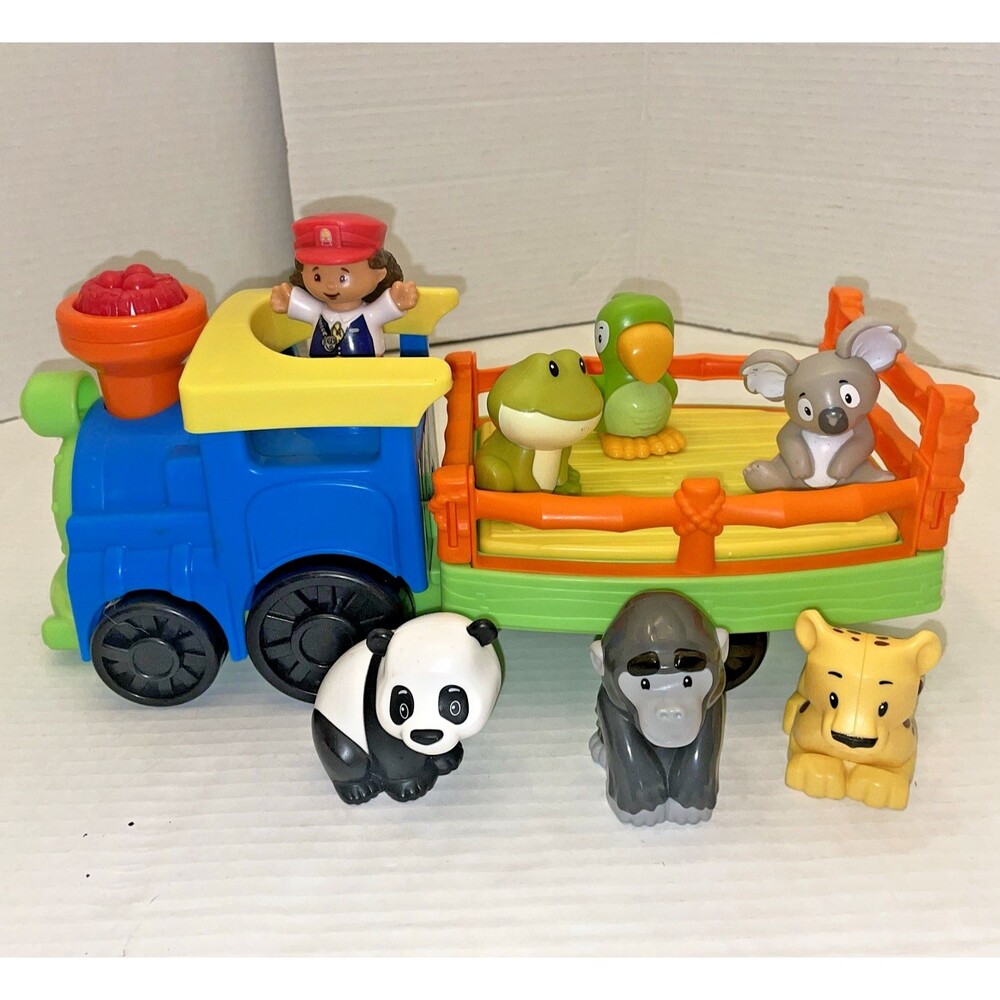 Fisher Price Little People Zoo Safari Train 6 Animals & Conductor w/Sound 2014